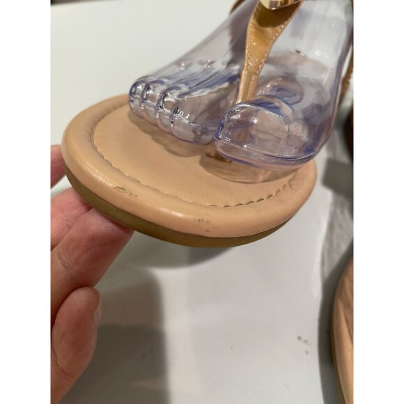 Coach Womens Tan Leather Thong Sandals With Buckle Detail 7B - Picture 8 of 16